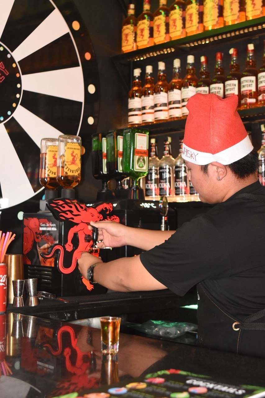 Shot being served at Drunken Monkey Bar